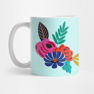 Bright boho hand drawn flowers Mug